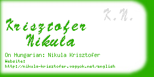 krisztofer nikula business card